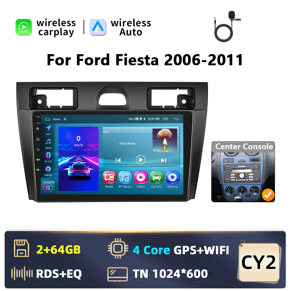 Radio Nawigacja Android Ford Fiesta Mk5 (02-08) 2/64GB WiFi GPS Carplay